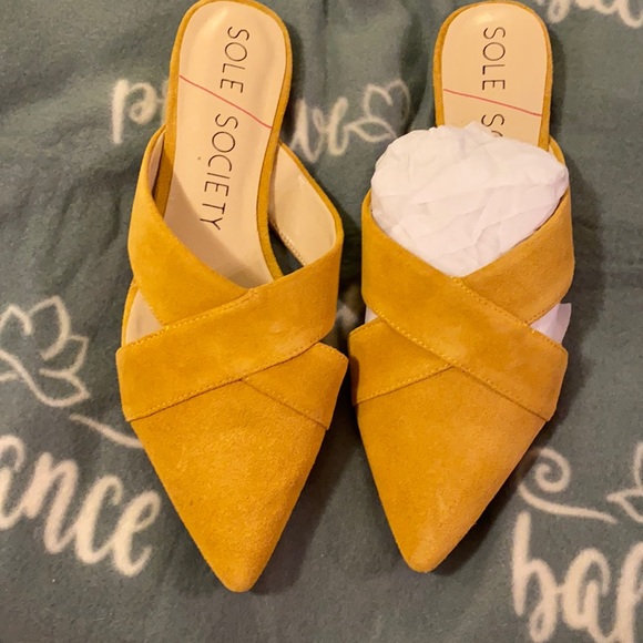 Sole Society Shoes - Sole Society criss cross suede mules SZ 8.5. New
